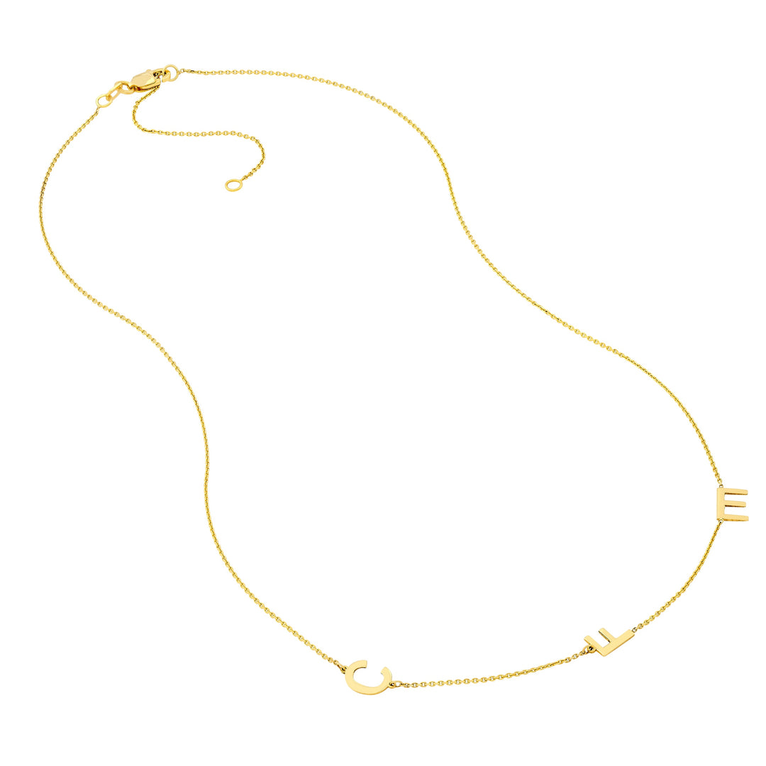 Block Initials Station Necklace