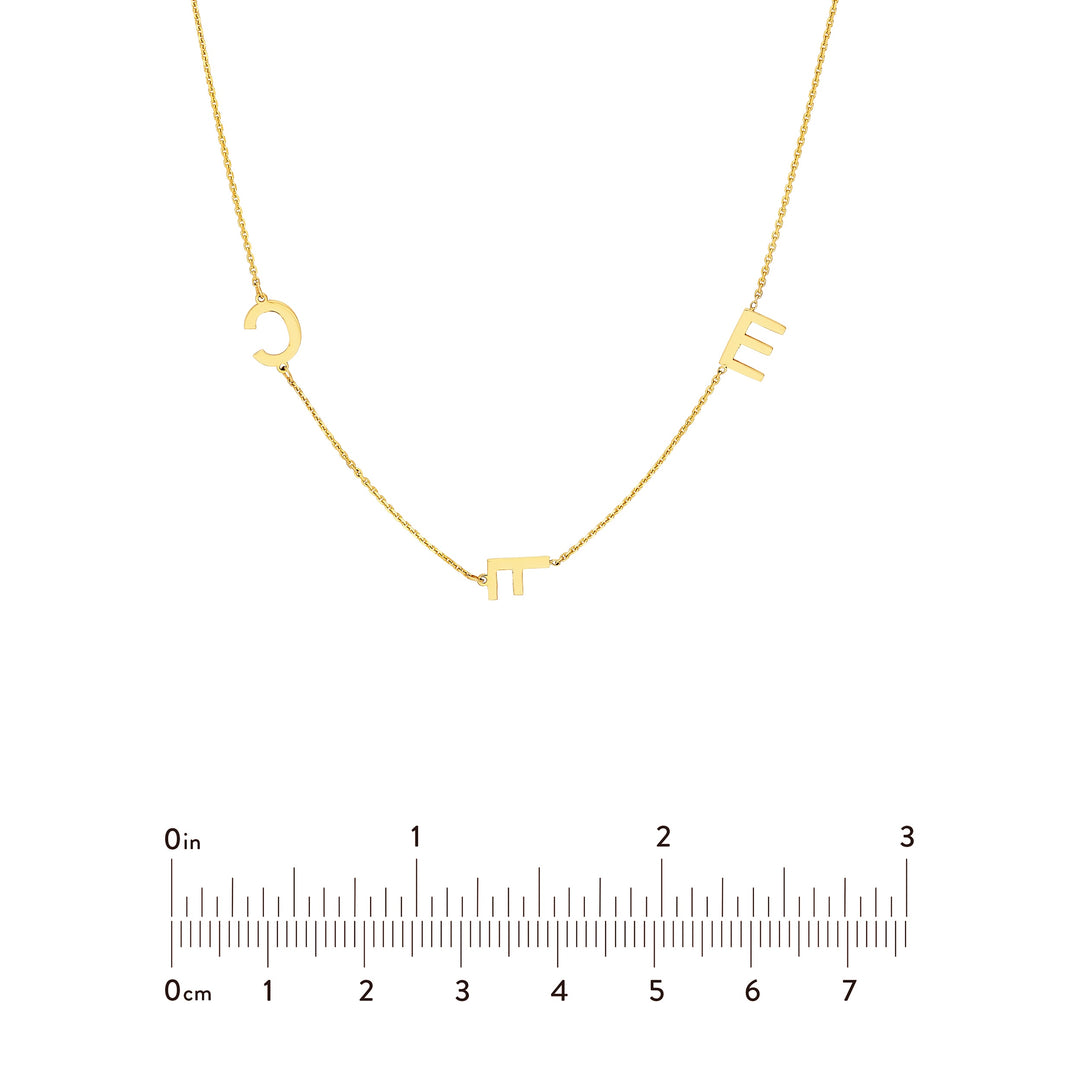 Block Initials Station Necklace