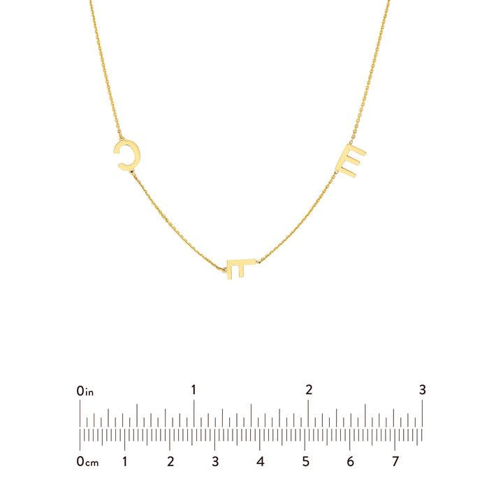 Block Initials Station Necklace