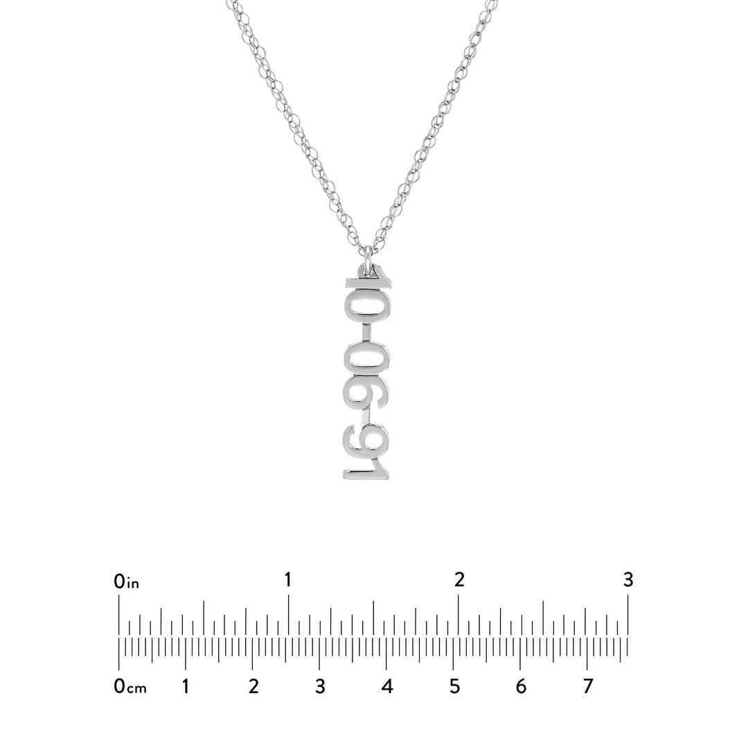 7mm Vertical Block Numeral Necklace