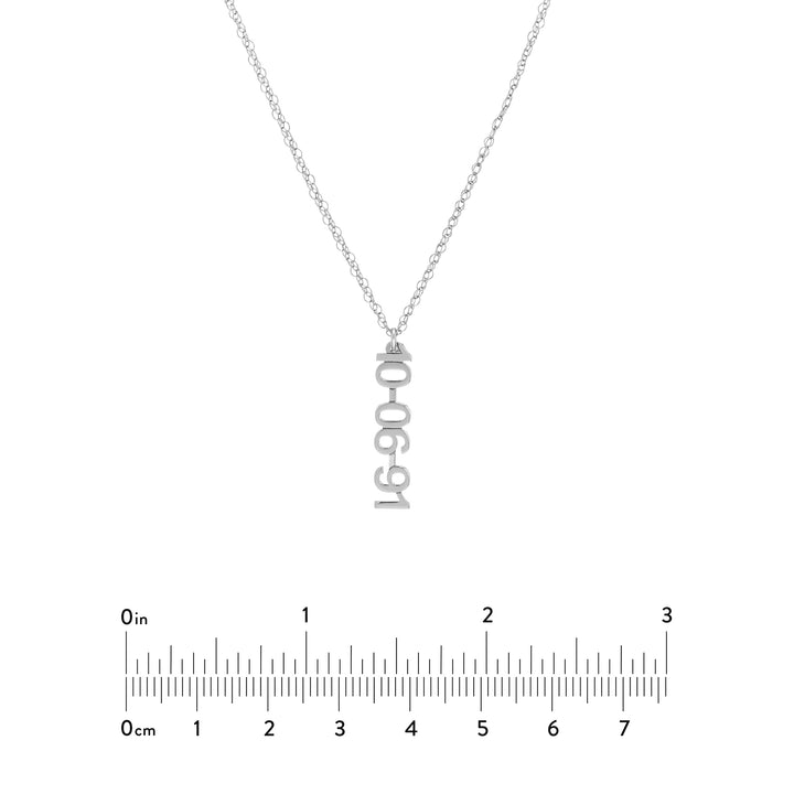 5mm Vertical Block Numeral Necklace