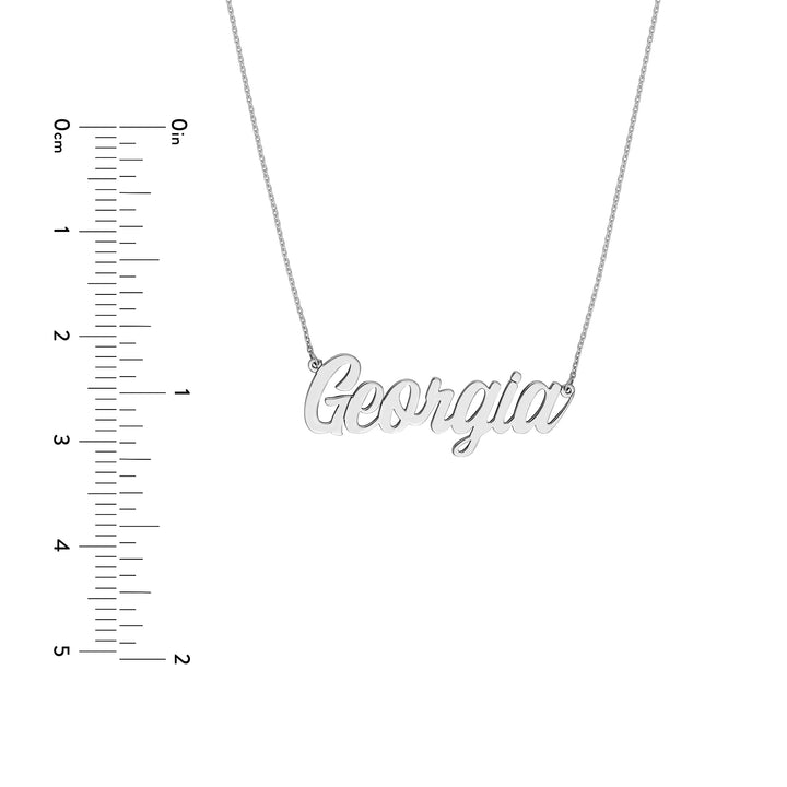 5mm Script Font Nameplate Necklace