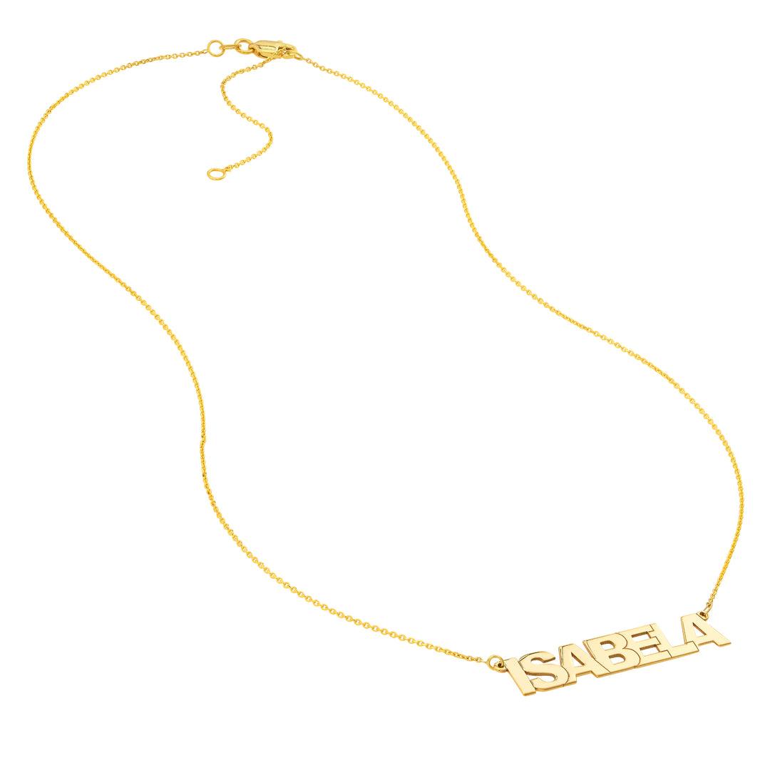 7mm Block Font Nameplate Necklace