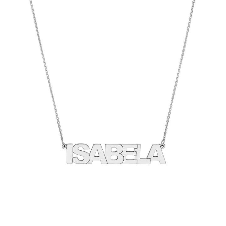 7mm Block Font Nameplate Necklace