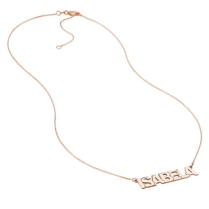 7mm Block Font Nameplate Necklace