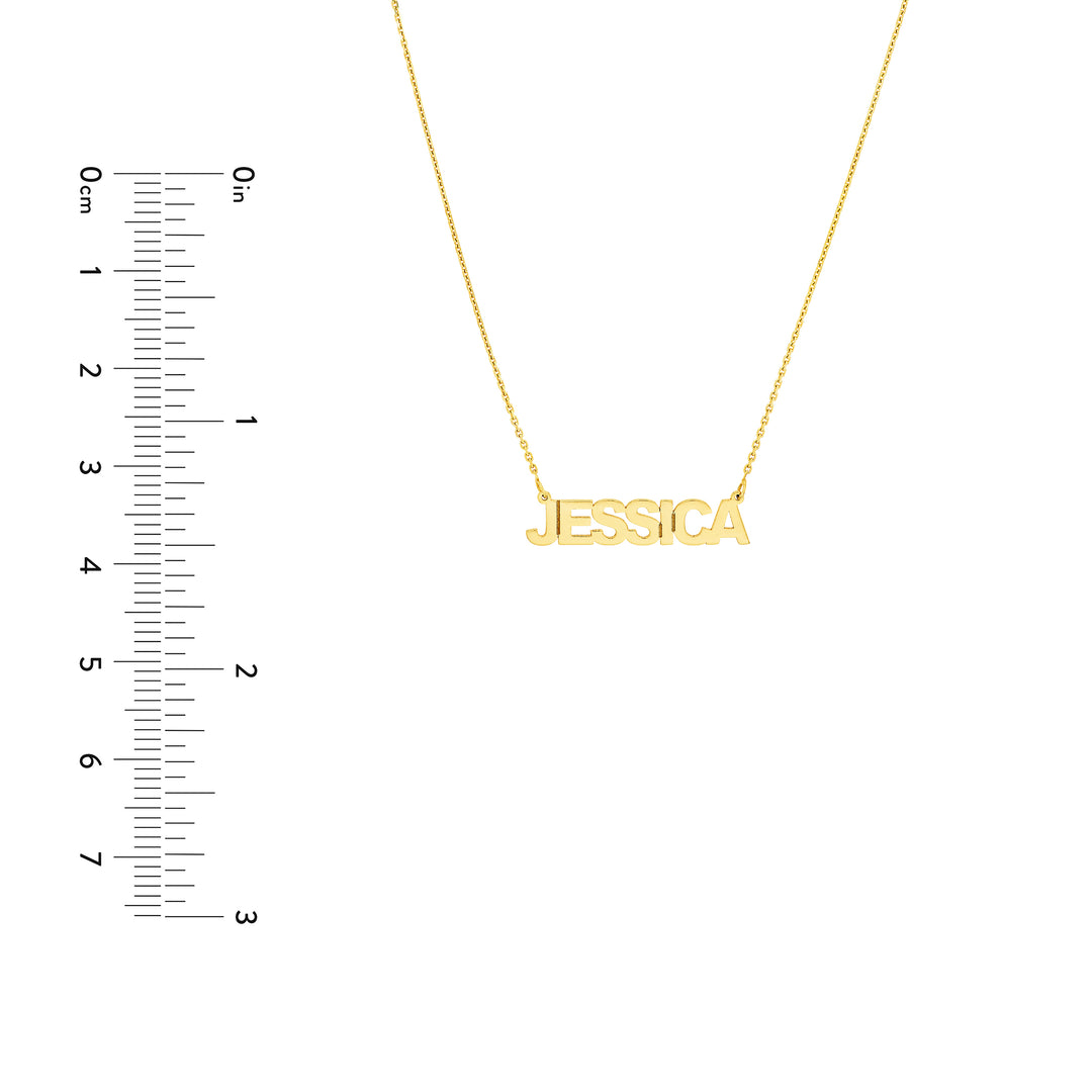 5mm Block Font Nameplate Necklace