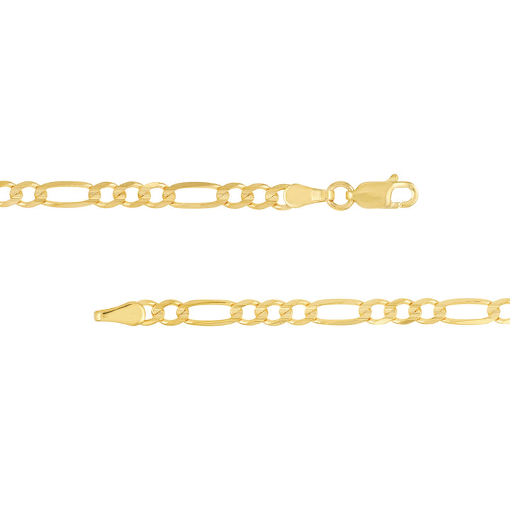 3.9mm Light Concave Figaro Chain with Lobster Lock