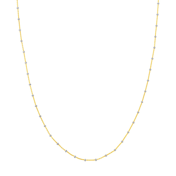 1.80mm Two-Tone Saturn Bead Chain with Spring Ring