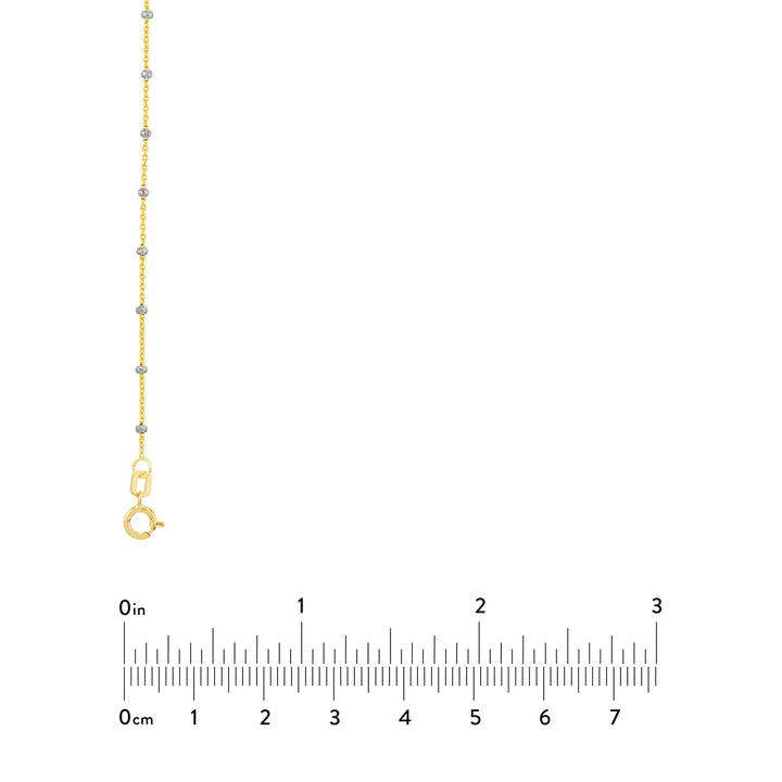 1.80mm Two-Tone Saturn Bead Chain with Spring Ring
