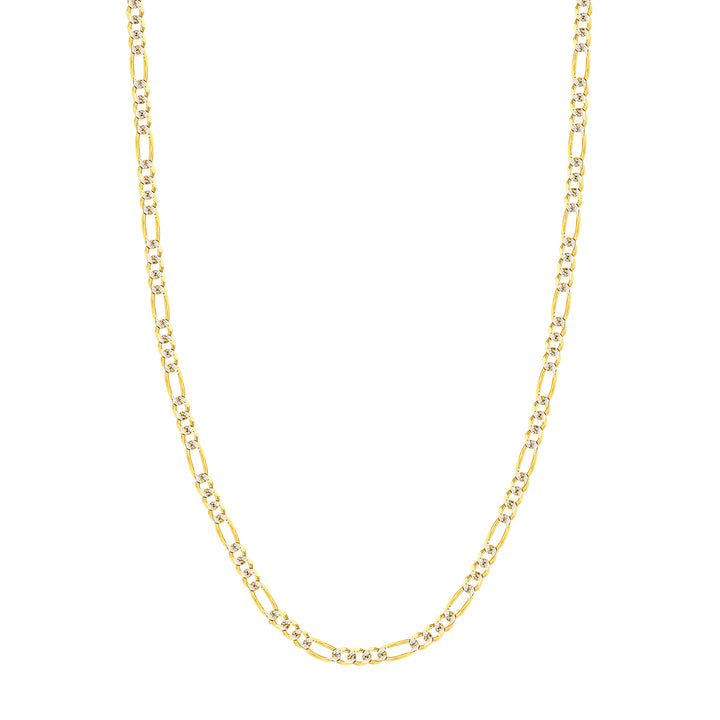 4.75mm Two-Tone Pavé Figaro Chain with Lobster Lock