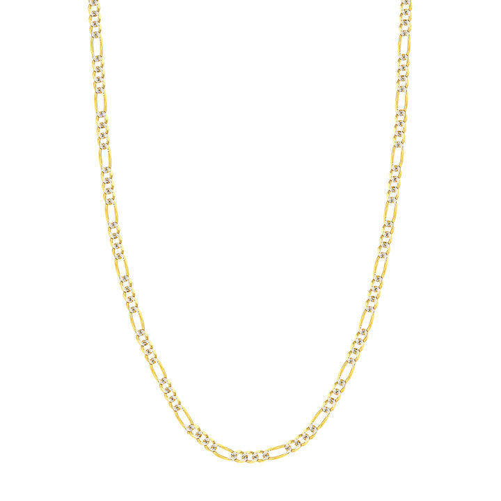 4.75mm Two-Tone Pave Figaro Chain with Lobster Lock