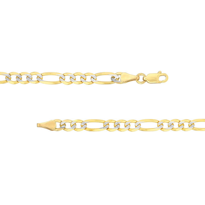 4.75mm Two-Tone Pave Figaro Chain with Lobster Lock
