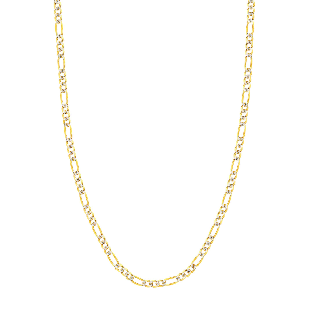5.8mm Two-Tone Pavé Figaro Chain with Lobster Lock