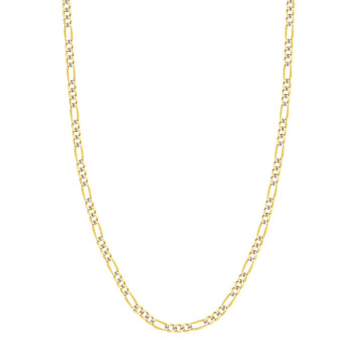 5.8mm Two-Tone Pavé Figaro Chain with Lobster Lock
