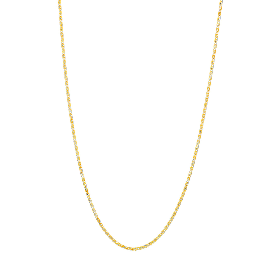 1.05mm Two-Tone Pavé Wheat Chain with Lobster Lock