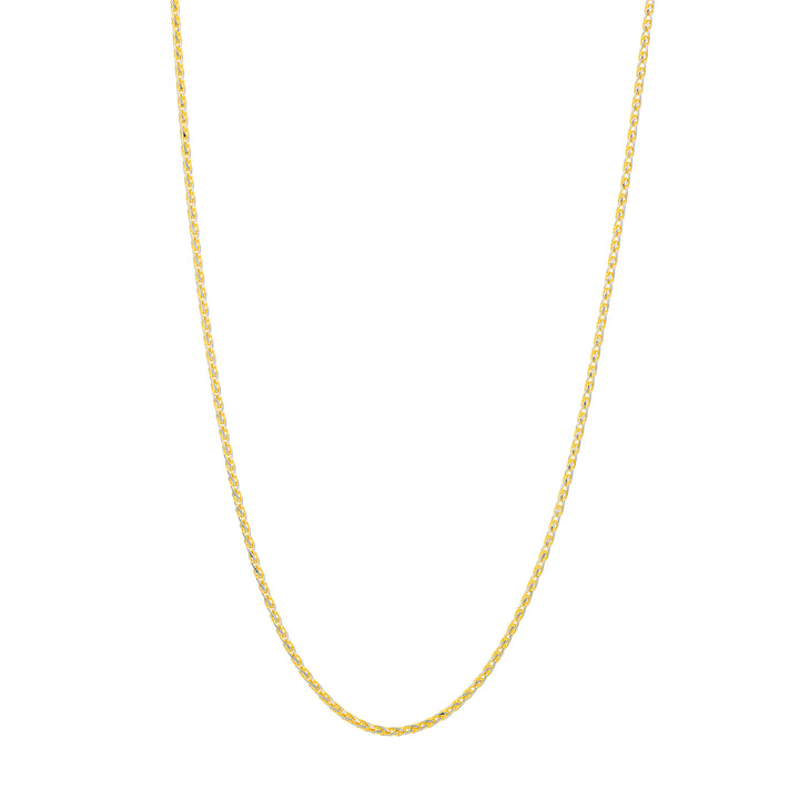 1.05mm Two-Tone Pavé Wheat Chain with Lobster Lock