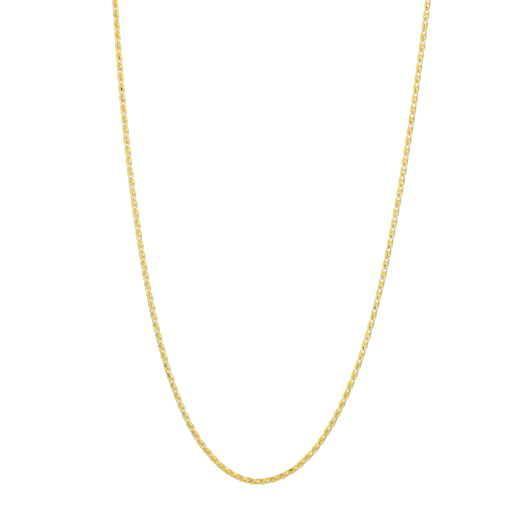 1.05mm Two-Tone Pave Wheat Chain with Lobster Lock