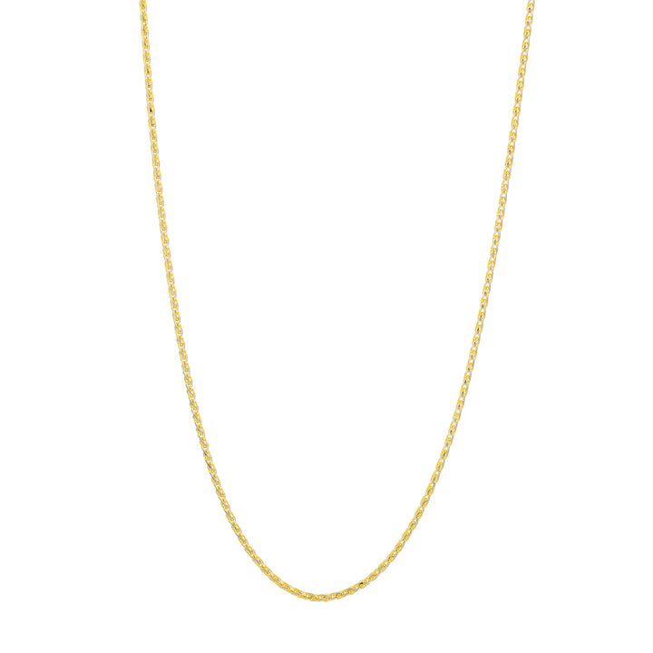 1.05mm Two-Tone Pave Wheat Chain with Lobster Lock