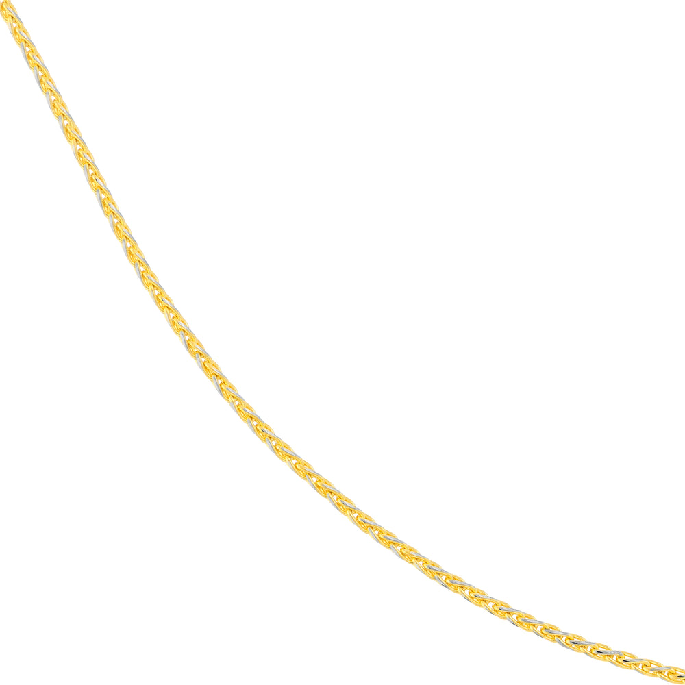 1.05mm Two-Tone Pavé Wheat Chain with Lobster Lock