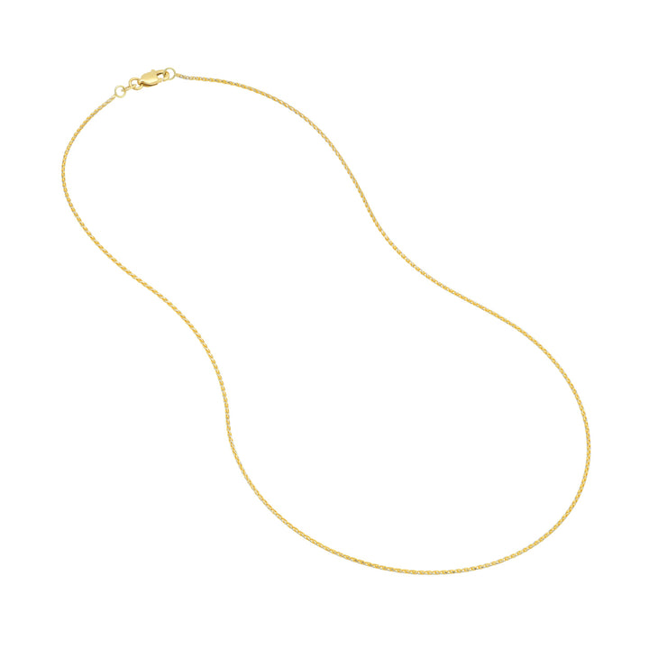 1.05mm Two-Tone Pave Wheat Chain with Lobster Lock
