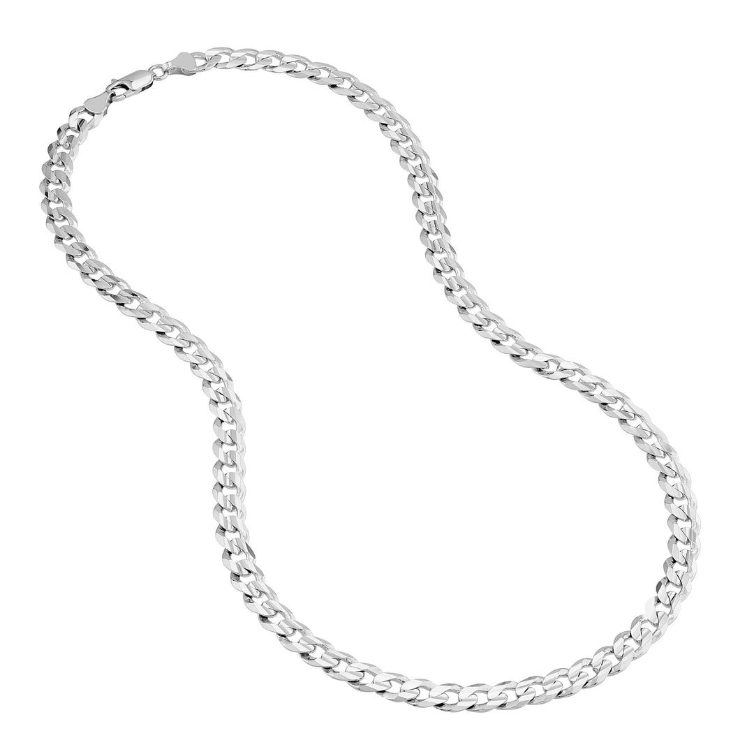 Sterling Silver 7.05 Cuban Curb Chain with Lobster Lock
