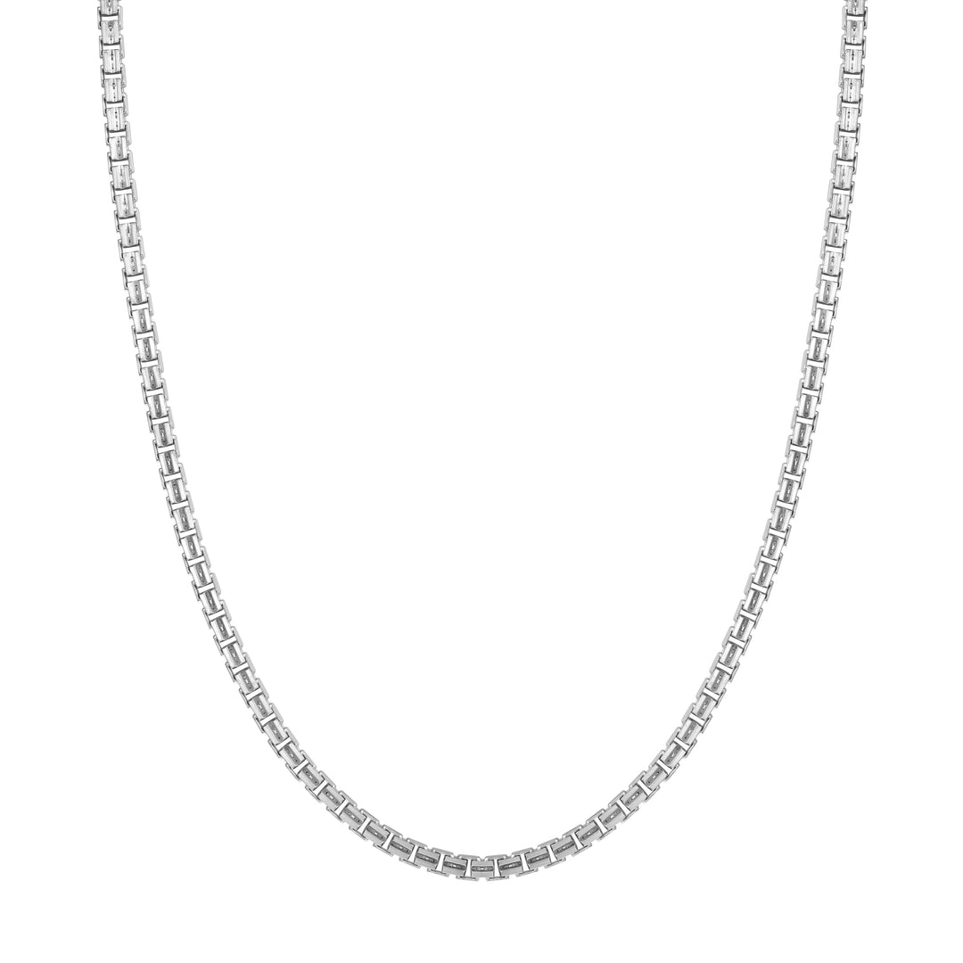 Sterling Silver 3.40mm Concave Box Chain with Lobster Lock