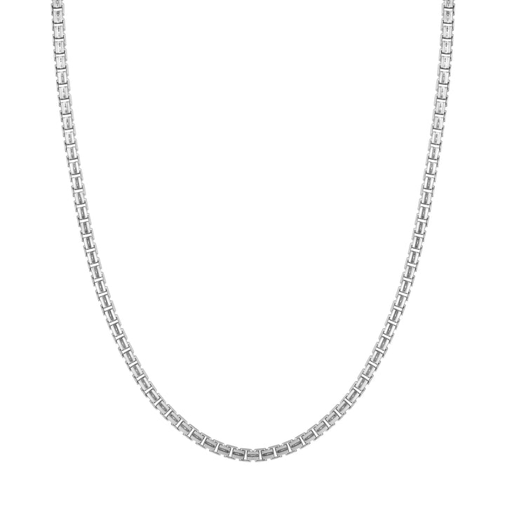 Sterling Silver 3.40mm Concave Box Chain with Lobster Lock
