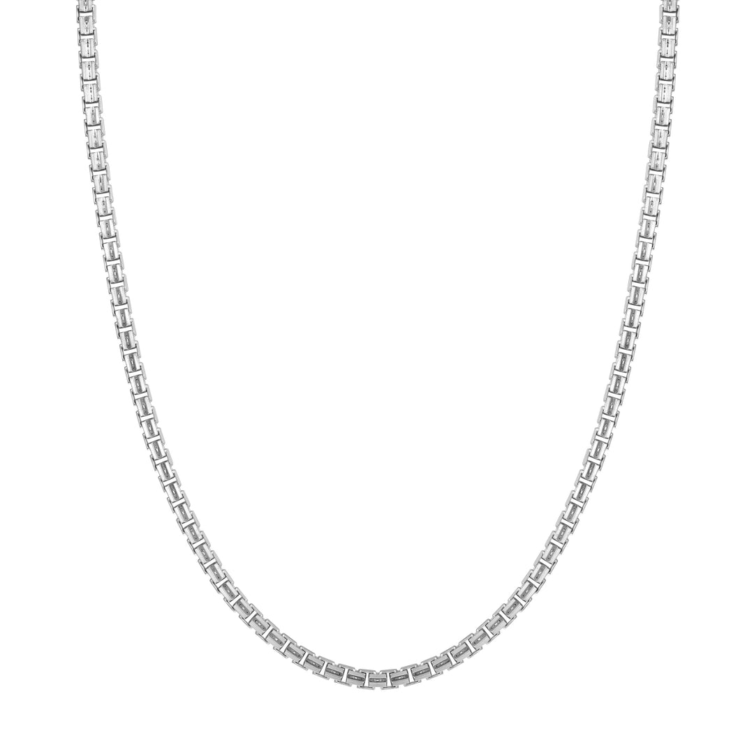 Sterling Silver 3.40mm Concave Box Chain with Lobster Lock