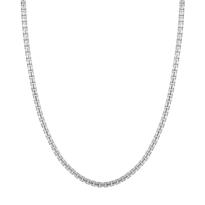 Sterling Silver 3.40mm Concave Box Chain with Lobster Lock