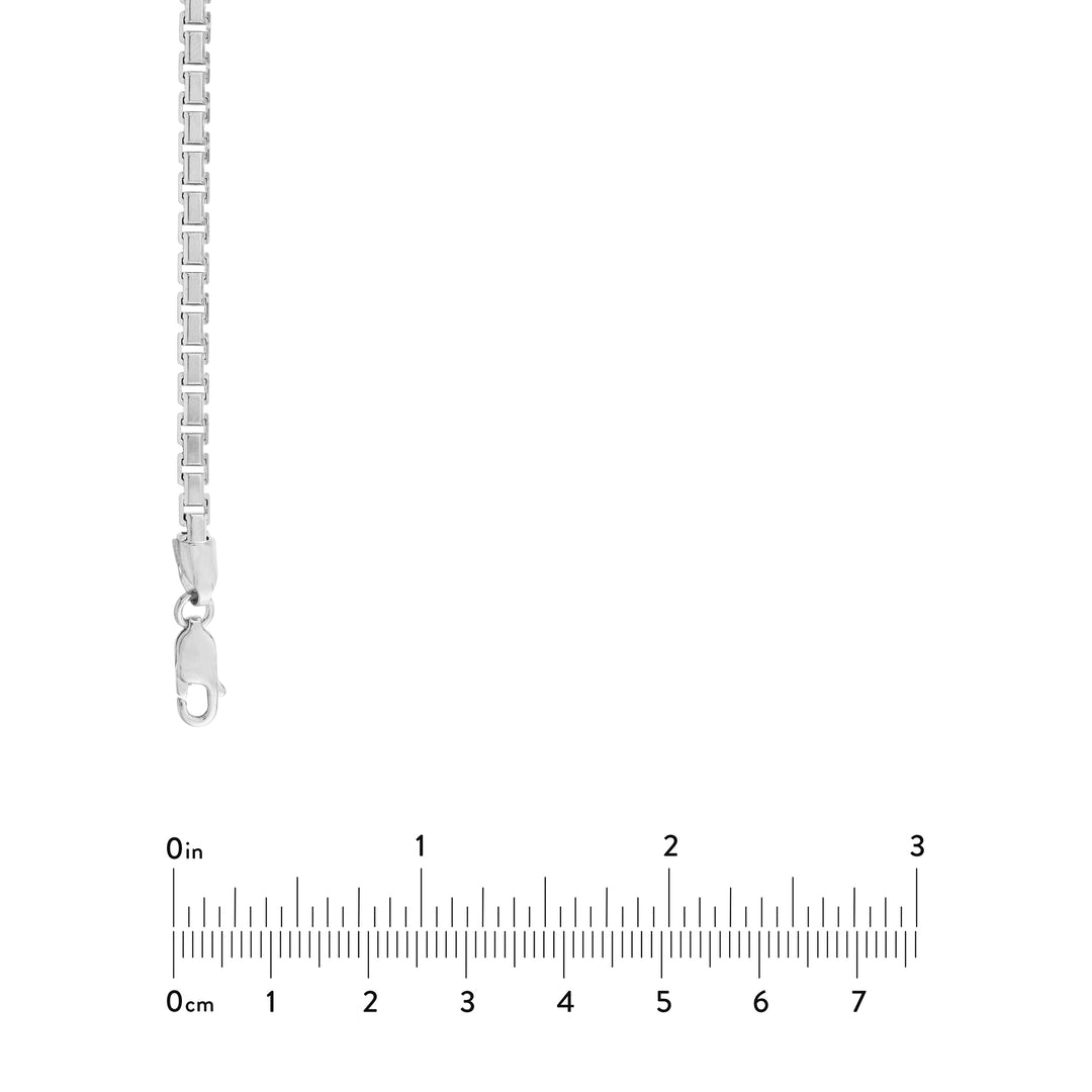 Sterling Silver 3.40mm Fancy Box Chain with Lobster Lock