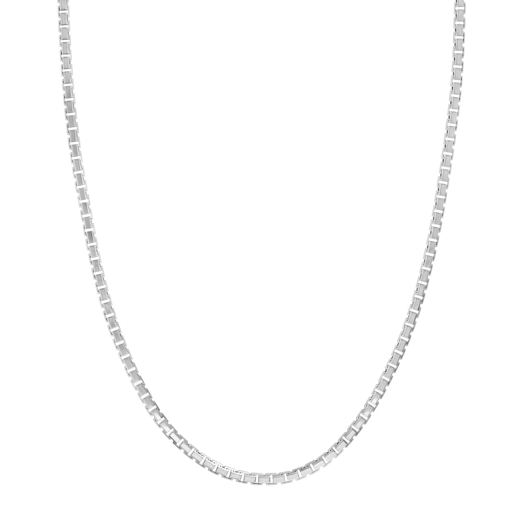 Sterling Silver 3.40mm Fancy Box Chain with Lobster Lock