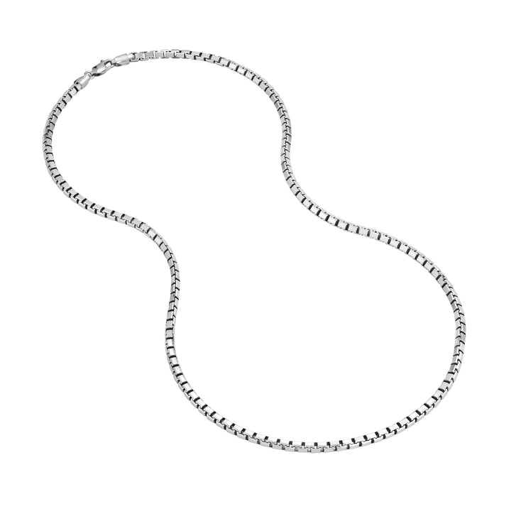 Sterling Silver 3.40mm Fancy Box Chain with Lobster Lock