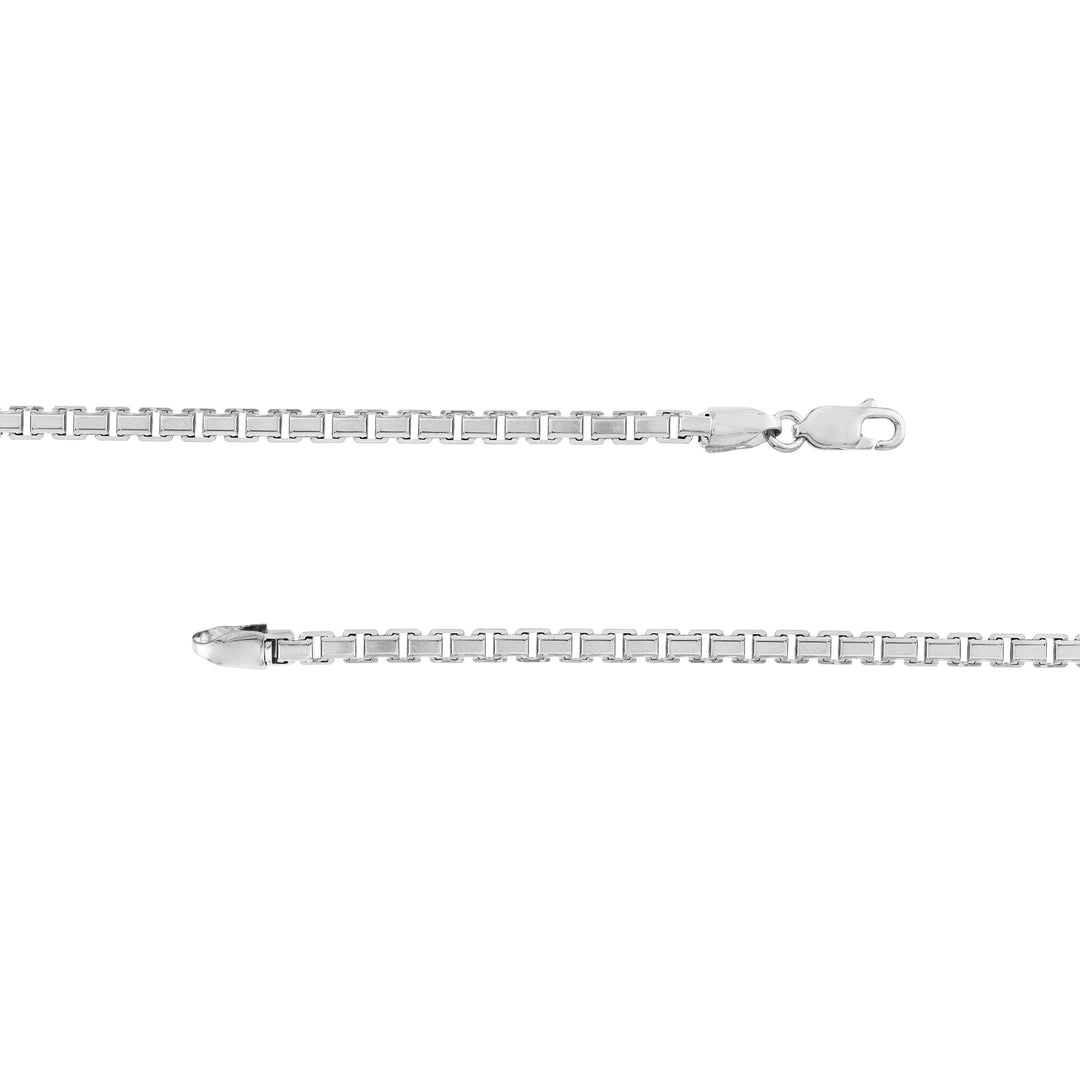 Sterling Silver 3.40mm Fancy Box Chain with Lobster Lock