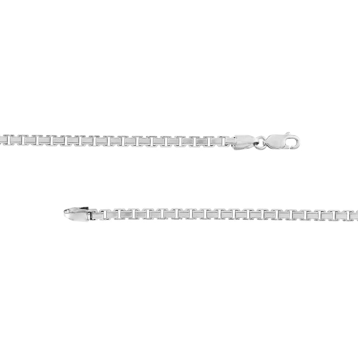 Sterling Silver 3.40mm Fancy Box Chain with Lobster Lock