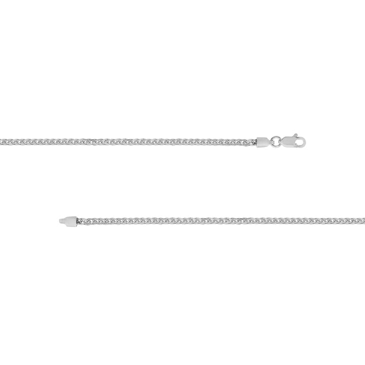 Sterling Silver 2.25mm Square Wheat Chain