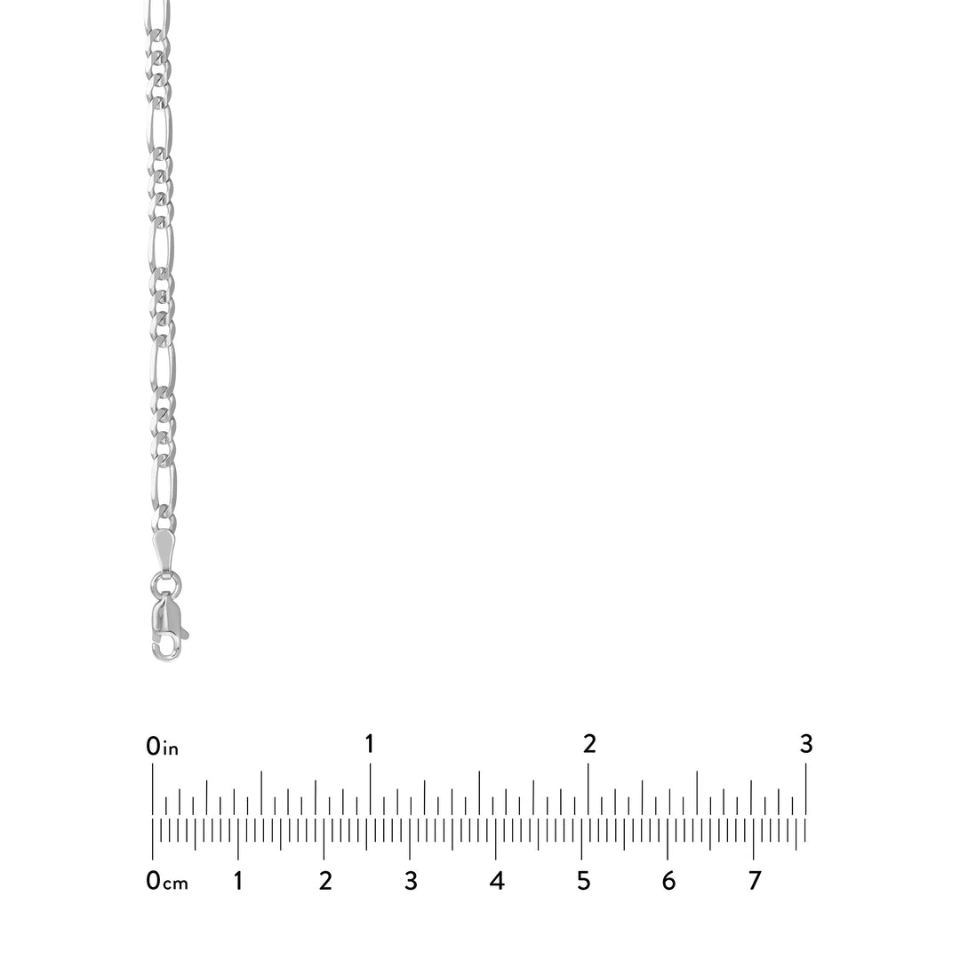 Sterling Silver 3.2mm Concave Figaro Chain with Lobster Lock