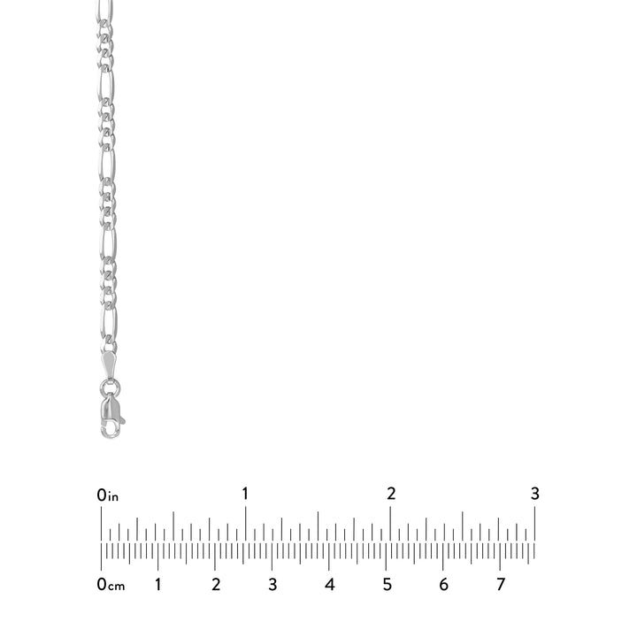 Sterling Silver 3.2mm Concave Figaro Chain with Lobster Lock