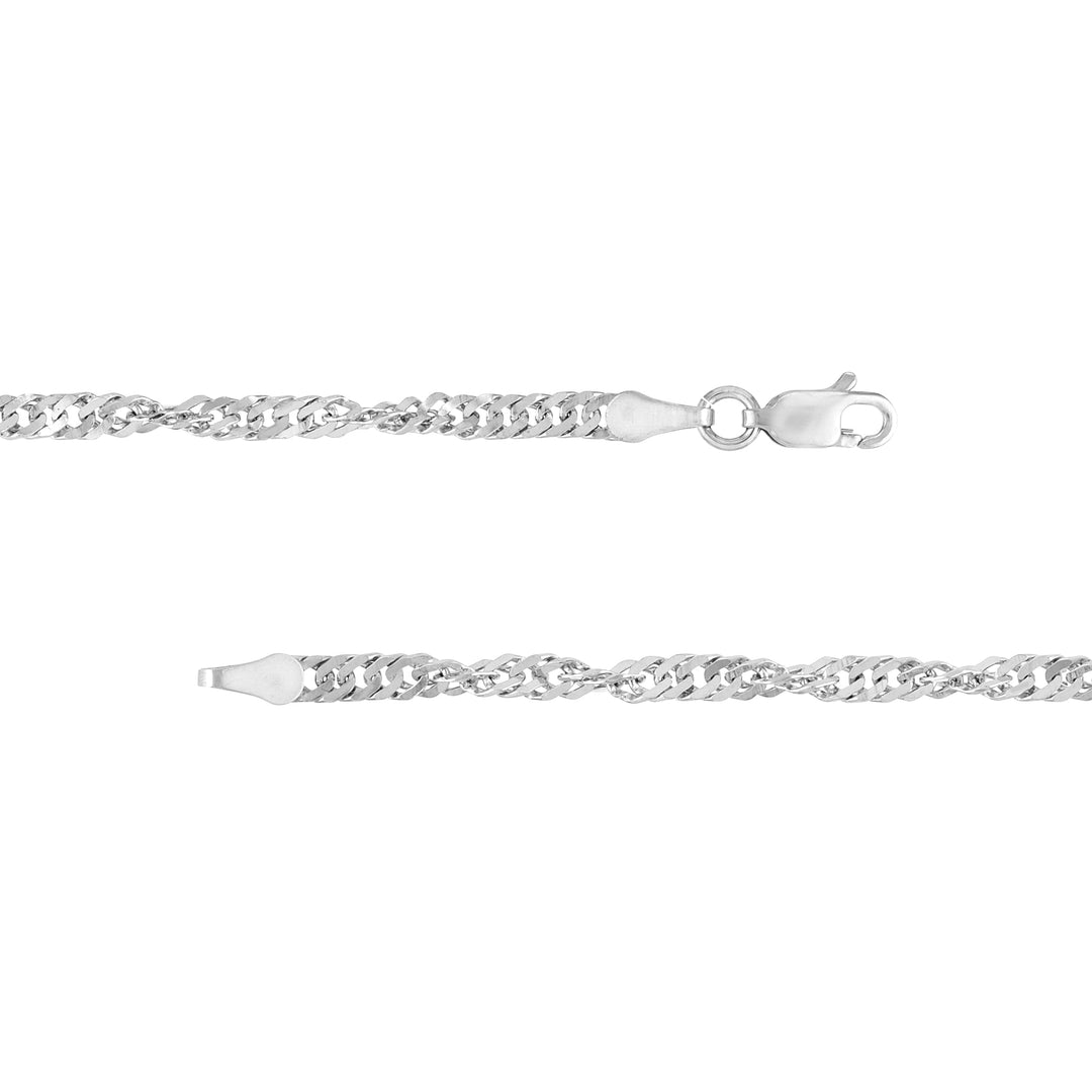 Sterling Silver 3.1mm Singapore Chain