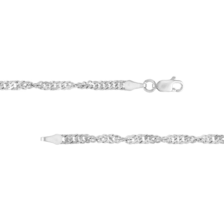 Sterling Silver 3.1mm Singapore Chain