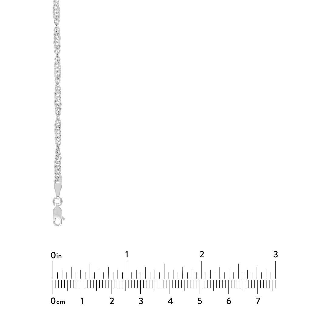 Sterling Silver 3.1mm Singapore Chain