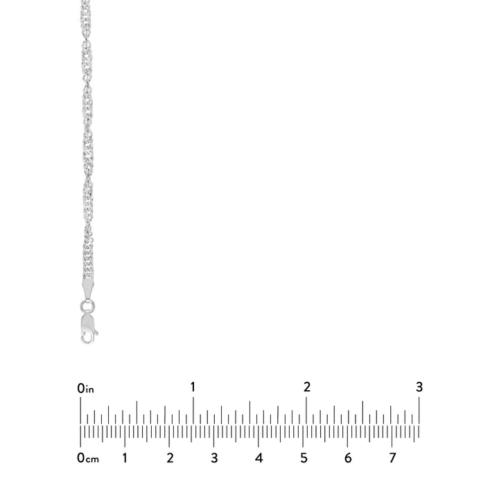 Sterling Silver 3.1mm Singapore Chain