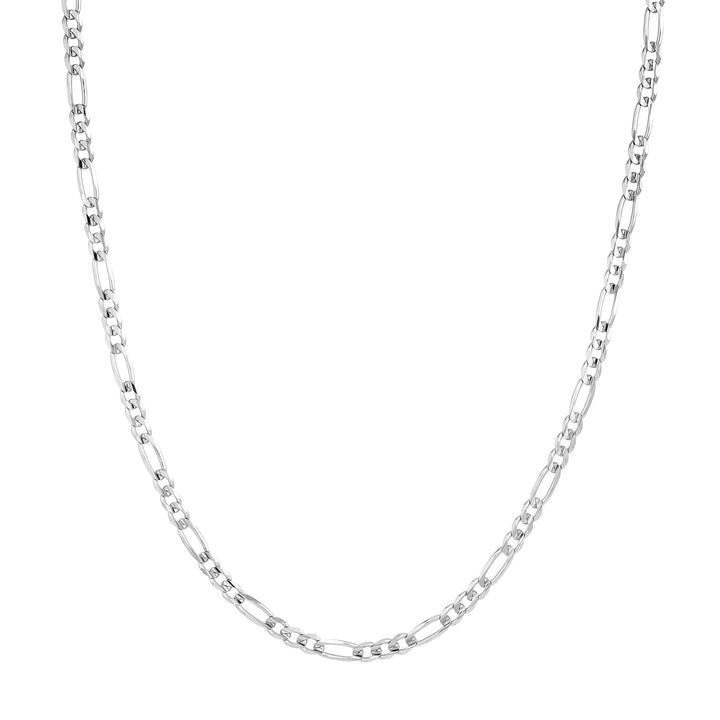 Sterling Silver 3.9mm Concave Figaro Chain with Lobster Lock