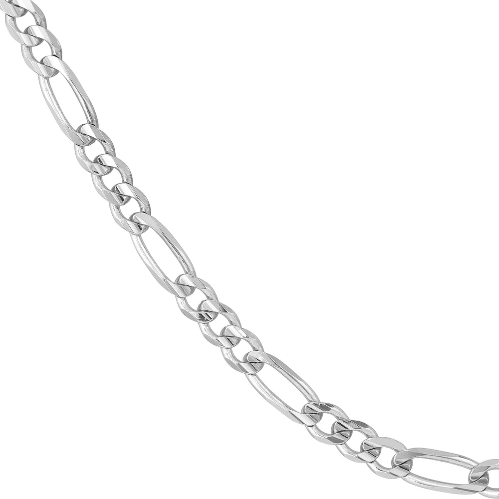 Sterling Silver 5.8mm Concave Figaro Chain with Lobster Lock