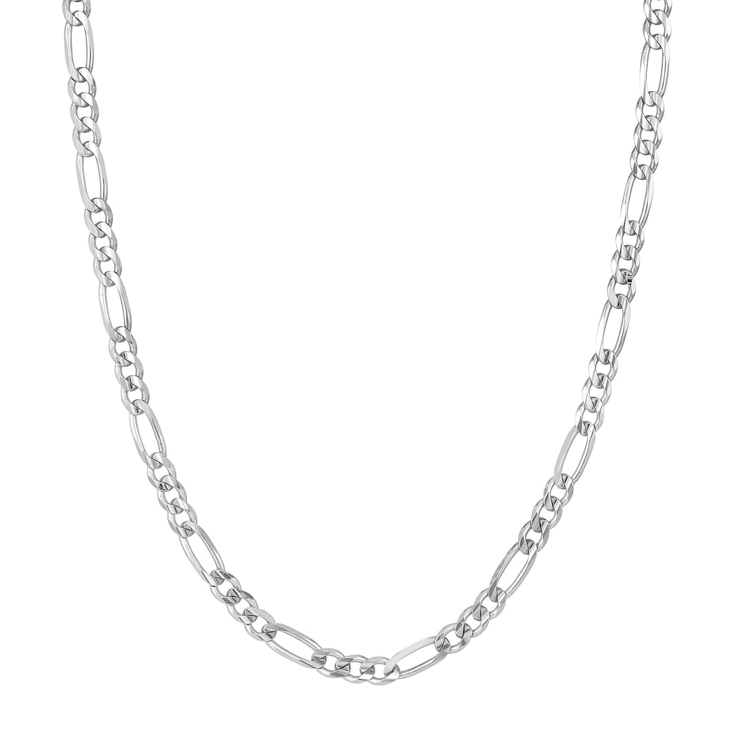 Sterling Silver 5.8mm Concave Figaro Chain with Lobster Lock
