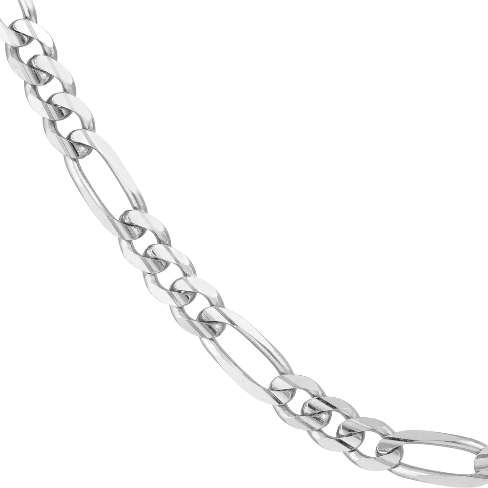 Sterling Silver 6.75mm Concave Figaro Chain with Lobster