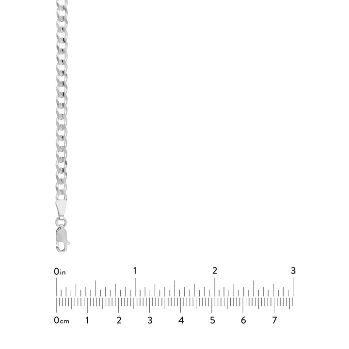 Sterling Silver 4.4mm Light Curb Chain with Lobster Lock