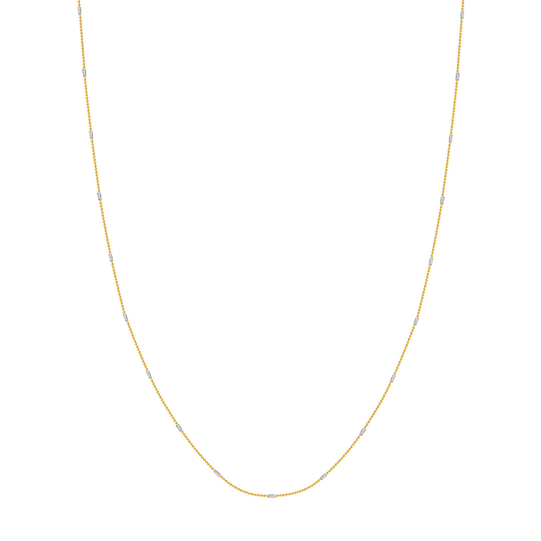 0.95mm Two-Tone Barrel Saturn Chain with Lobster Lock