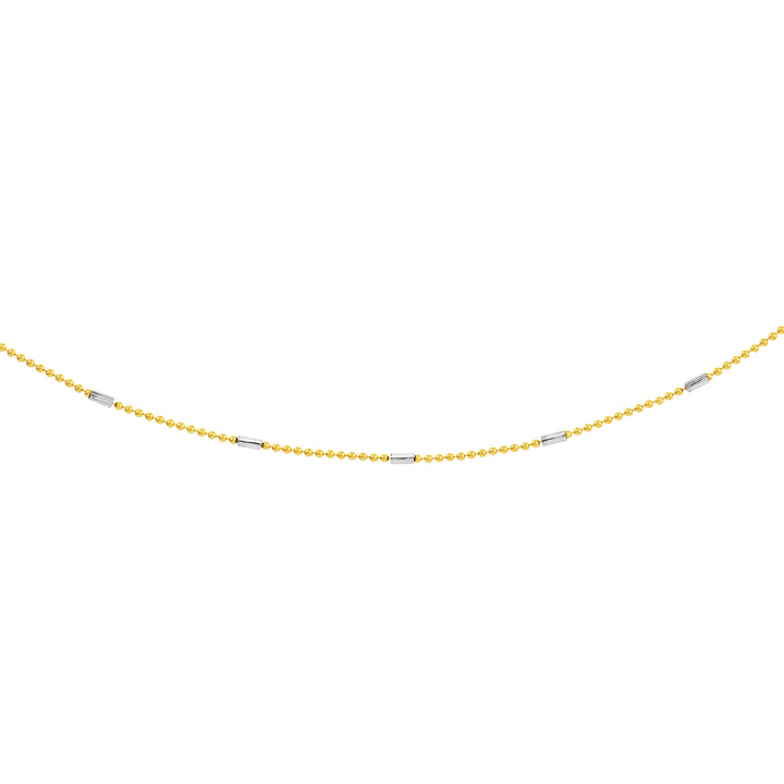 0.95mm Two-Tone Barrel Saturn Chain with Lobster Lock