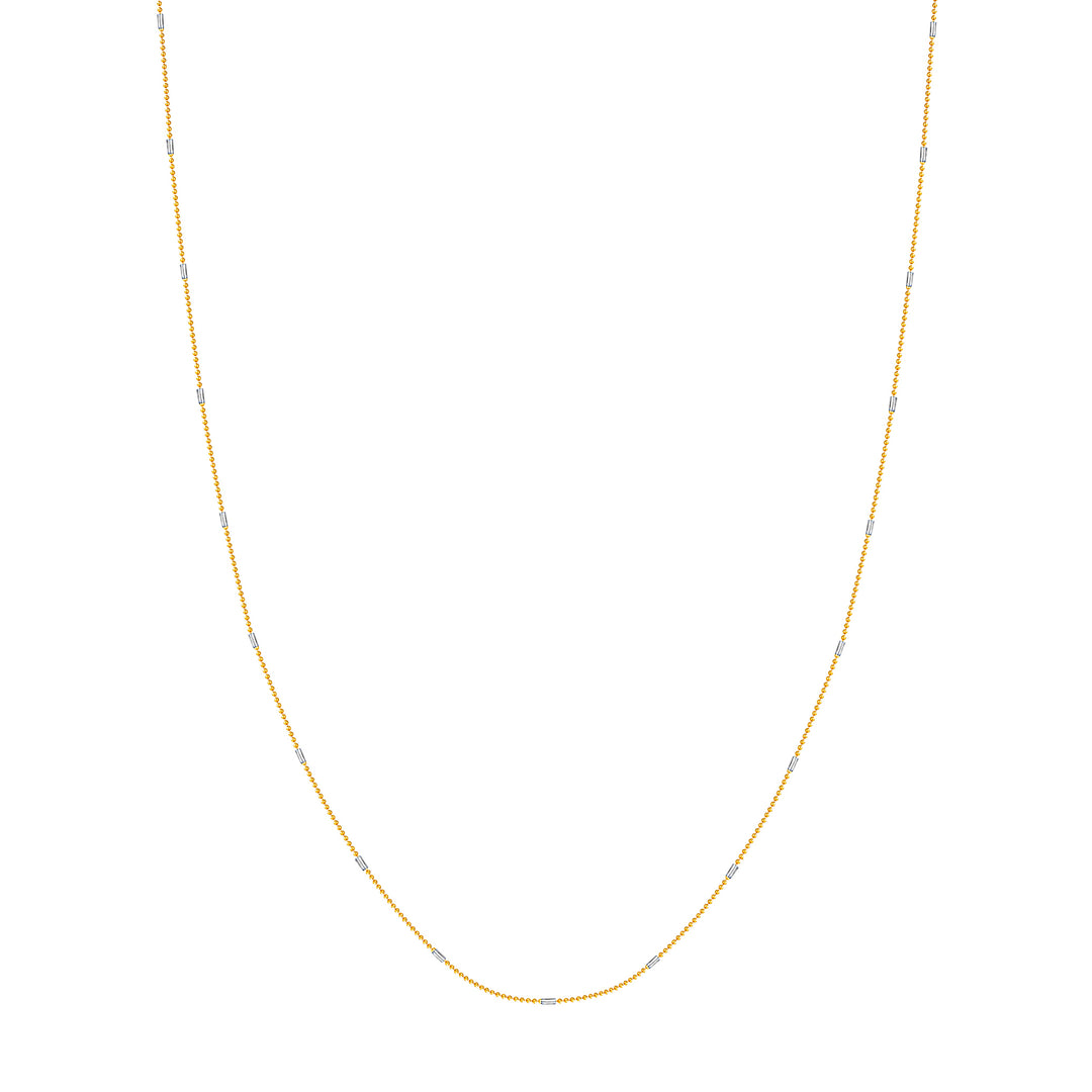 0.95mm Two-Tone Barrel Saturn Chain with Lobster Lock