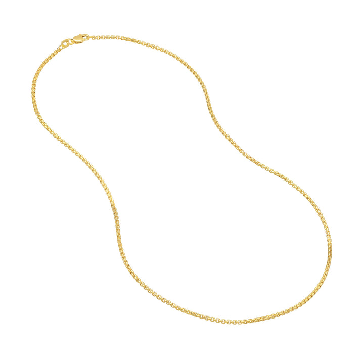 1.8mm Hollow Round Box Chain with Lobster Lock